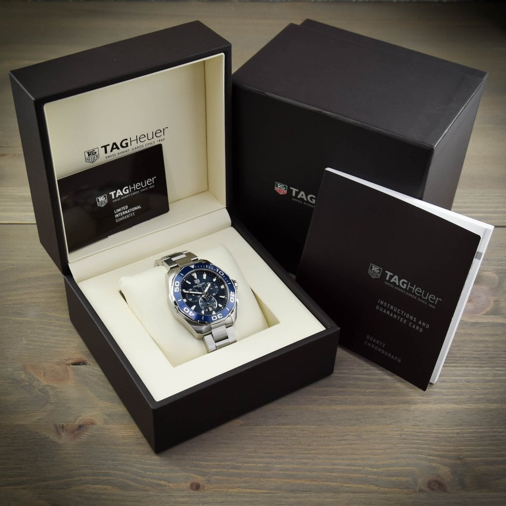 Shop Authentic Tag Heuer Aquaracer Blue Dial SIlver Steel Strap Watch for Men - CAY111B.BA0927 - Luxxuri