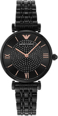 Shop Authentic Emporio Armani Gianni T Bar All Black Diamond Dial Watch For Women - AR11245 - Luxxuri