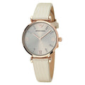 Shop Authentic Emporio Armani Gianni T Bar Gunmetal Dial Beige Leather Strap Watch For Women - AR1681 - Luxxuri