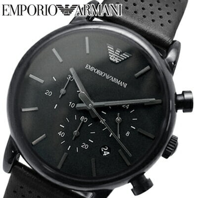Shop Authentic Emporio Armani Luigi Chronograph Black Dial Black Leather Strap Watch For Men - AR1737 - Luxxuri