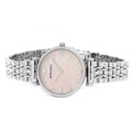 Shop Authentic Emporio Armani Gianni T Bar Pink Mother of Pearl Dial Silver Steel Strap Watch For Women - AR1779 - Luxxuri