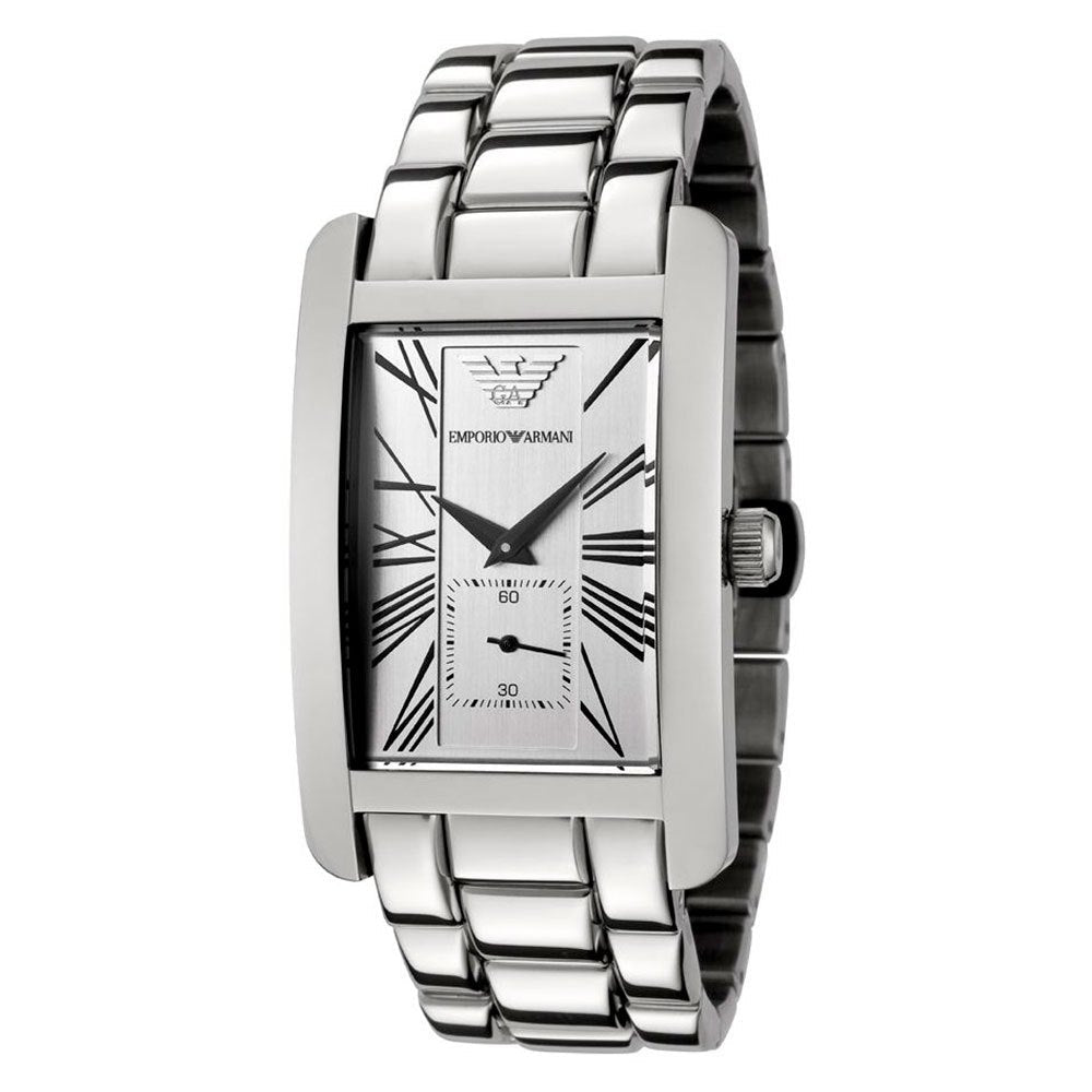 Shop Authentic Emporio Armani Classic White Dial Silver Steel Strap Watch For Men - AR0145 - Luxxuri