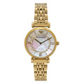Shop Authentic Emporio Armani Gianni T Bar White Mother of Pearl Dial Gold Steel Strap Watch For Women - AR1907 - Luxxuri