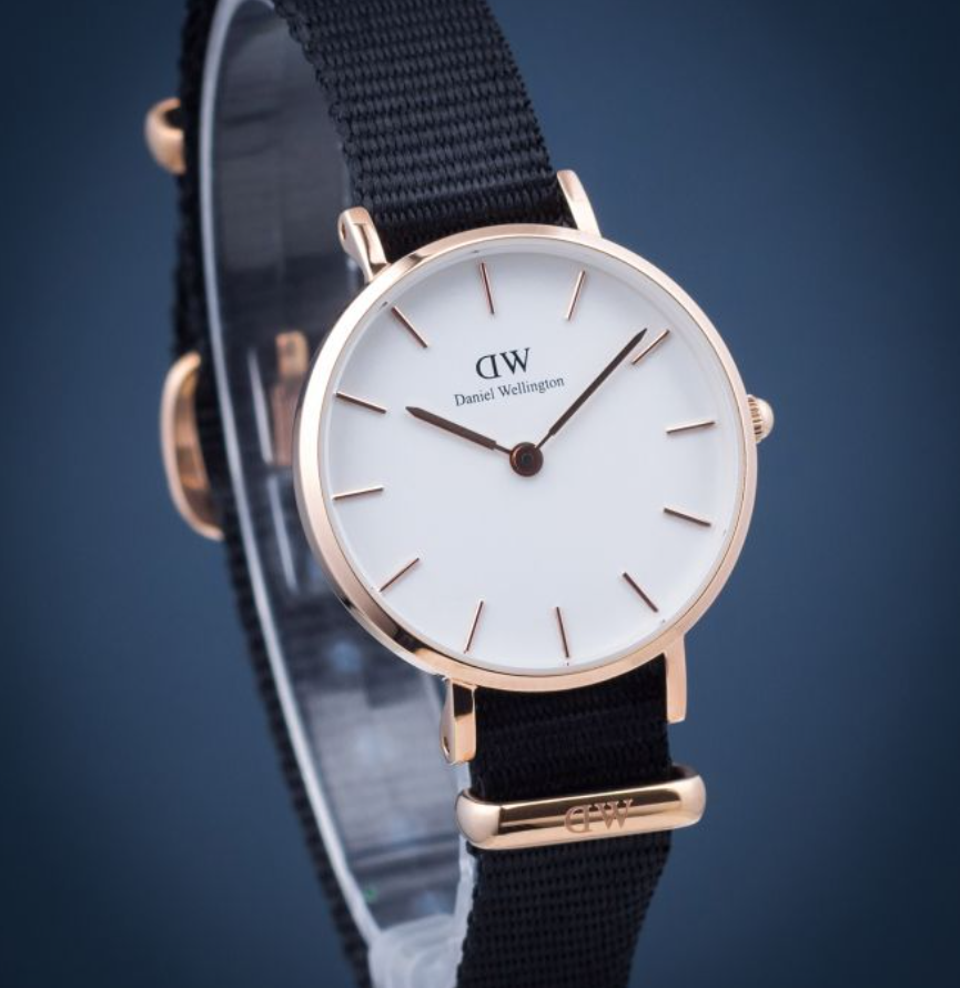 Shop Authentic Daniel Wellington Classic Petite Cornwall White Dial Black NATO Strap Watch For Women - DW00100251 - Luxxuri
