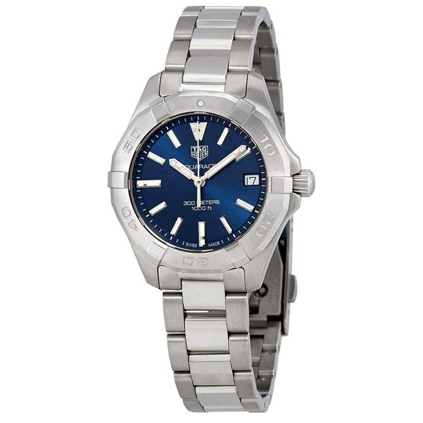 Shop Authentic Tag Heuer Aquaracer Quartz Blue Dial Silver Steel Strap Watch for Women - WBD1312.BA0740 - Luxxuri