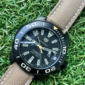 Shop Authentic Tag Heuer Aquaracer 300 Calibre 5 Automatic Black Dial Brown Fabric Strap Watch for Men - WAY208C.FC6383 - Luxxuri