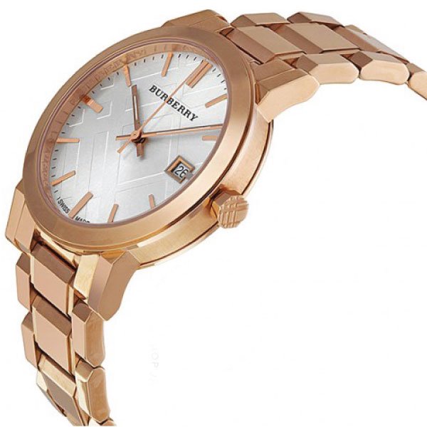 Shop Authentic Burberry The City White Dial Rose Gold Steel Strap Watch for Women - BU9004 - Luxxuri