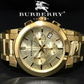 Shop Authentic Burberry The City Gold Dial Gold Steel Strap Watch for Women - BU9753 - Luxxuri