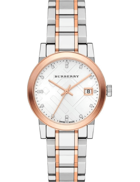 Burberry The City Silver Dial Two Tone Steel Strap Watch for Women - BU9214