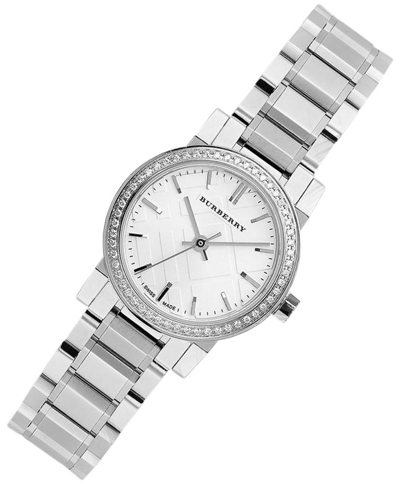 Shop Authentic Burberry The City Diamonds Silver Dial Silver Steel Strap Watch for Women - BU9220 - Luxxuri
