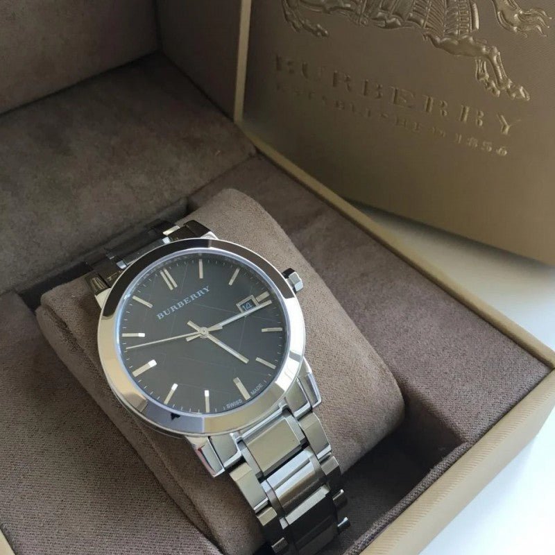 Shop Authentic Burberry The City Black Dial Silver Stainless Steel Strap Watch for Women - BU9001 - Luxxuri