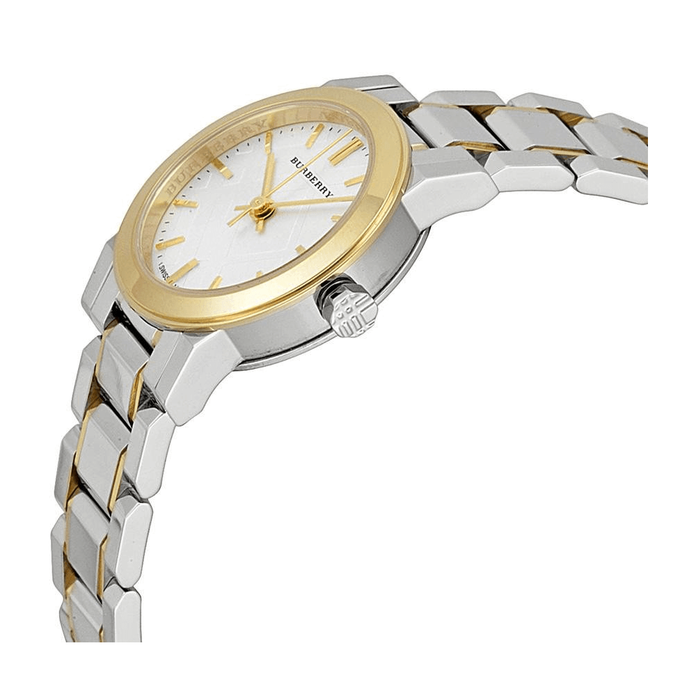 Burberry The City Silver Dial Two Tone Steel Strap Watch for Women - BU9217