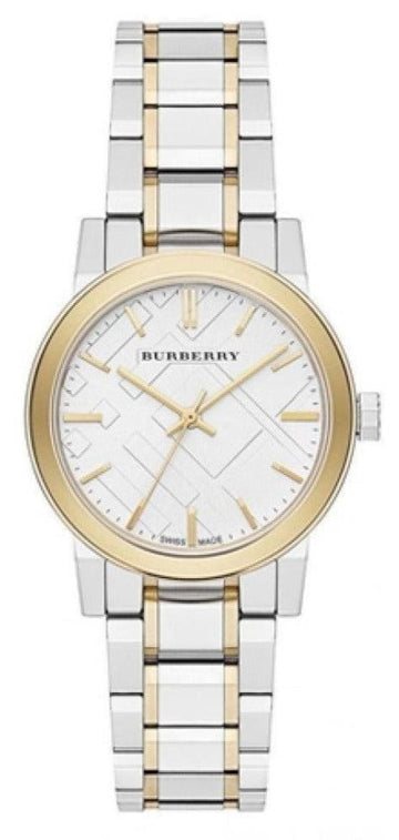 Shop Authentic Burberry The City Silver Dial Two Tone Steel Strap Watch for Women - BU9217 - Luxxuri