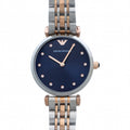 Shop Authentic Emporio Armani Gianni T Bar Crystal Blue Dial Two Tone Steel Strap Watch For Women - AR11092 - Luxxuri