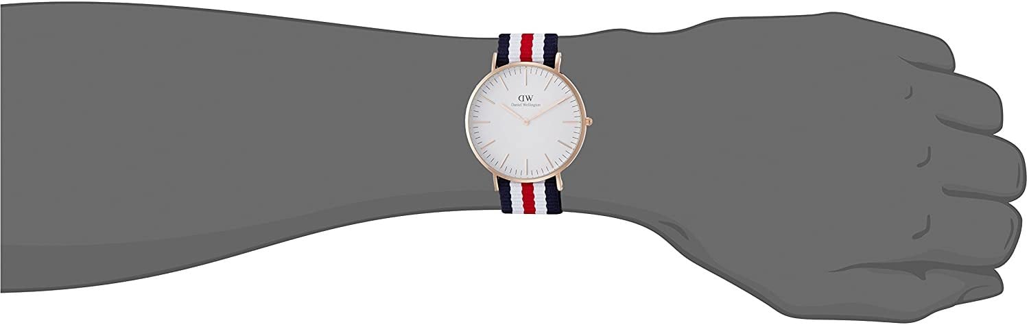 Shop Authentic Daniel Wellington Classic Canterbury White Dial Two Tone Nylon Strap Watch For Men - DW00100002 - Luxxuri