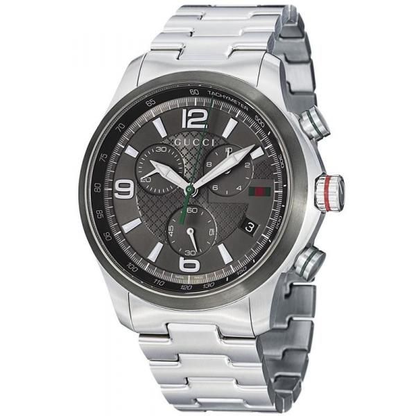 Shop Authentic Gucci G Timeless Chronograph Grey Dial Silver Steel Strap Watch For Men - YA126238 - Luxxuri