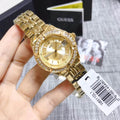 Shop Authentic Guess Dazzling Diamonds Gold Dial Gold Steel Strap Watch for Women - W85110L1 - Luxxuri