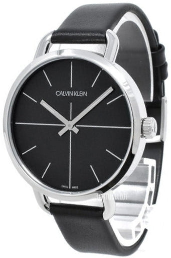Shop Authentic Calvin Klein Even Black Dial Black Leather Strap Watch for Women - K7B231C1 - Luxxuri