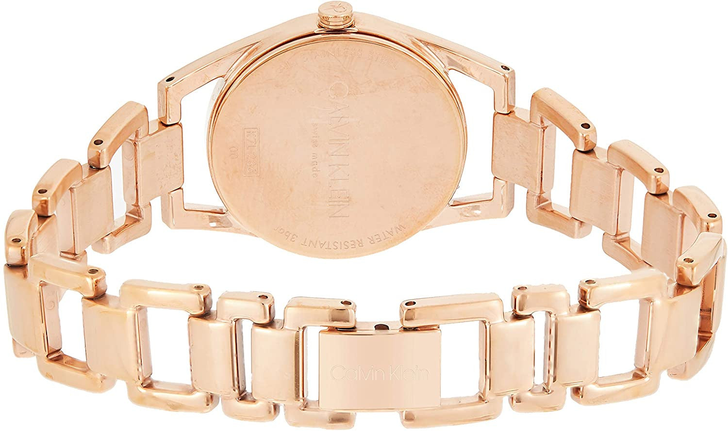 Shop Authentic Calvin Klein Dainty White Dial Rose Gold Steel Strap Watch for Women - K7L23646 - Luxxuri