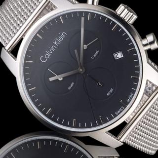 Shop Authentic Calvin Klein City Chronograph Black Dial Silver Mesh Bracelet Watch for Men - K2G27121 - Luxxuri