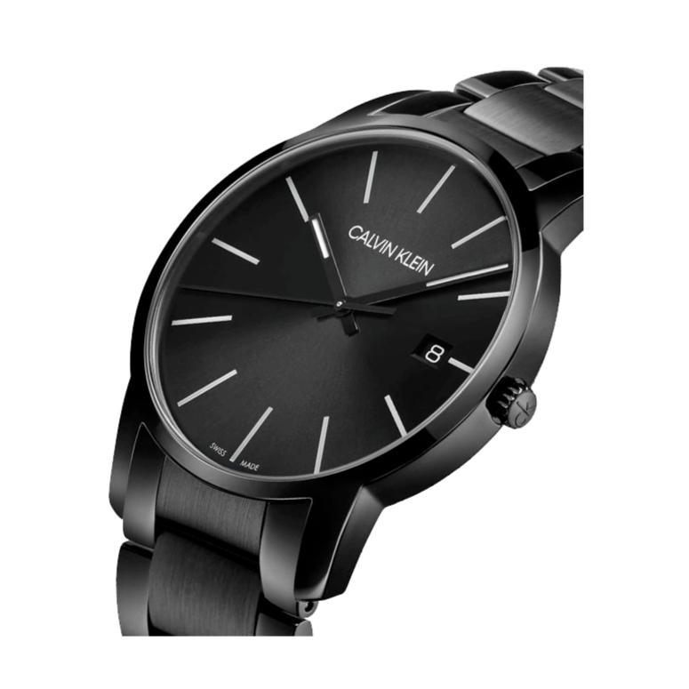 Shop Authentic Calvin Klein City Quartz Black Dial Black Steel Strap Watch for Men - K2G2G4B1 - Luxxuri