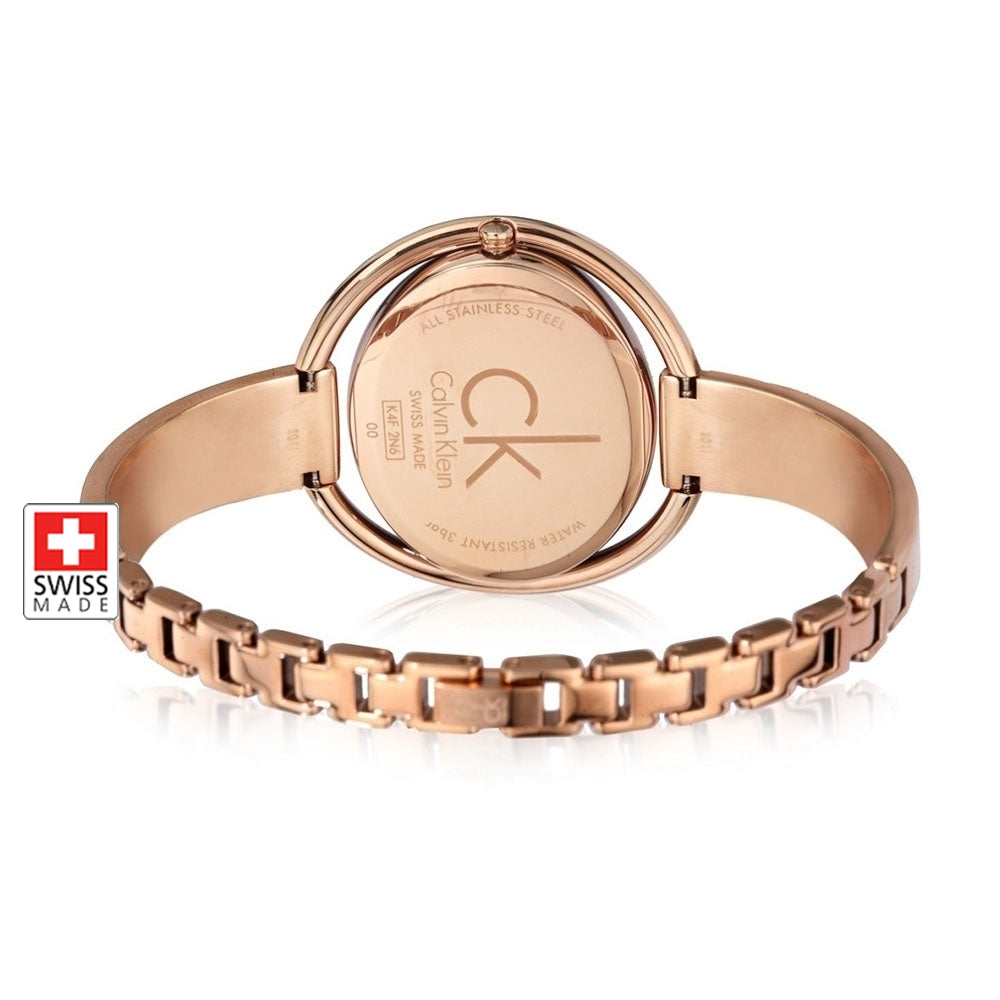 Shop Authentic Calvin Klein Impetuos Silver Dial Rose Gold Steel Strap Watch for Women - K4F2N616 - Luxxuri