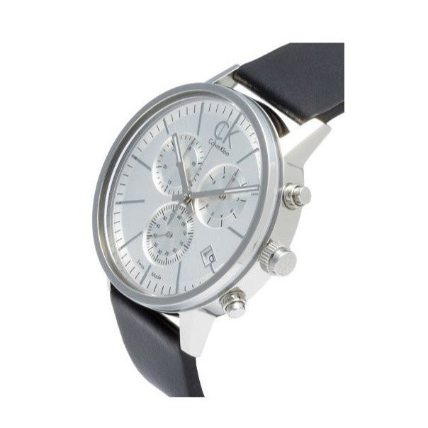 Shop Authentic Calvin Klein Post Minimal White Dial Black Leather Strap Watch for Men - K7627120 - Luxxuri