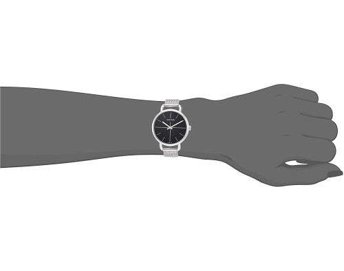 Shop Authentic Calvin Klein Even Black Dial Silver Mesh Bracelet Watch for Women - K7B23121 - Luxxuri