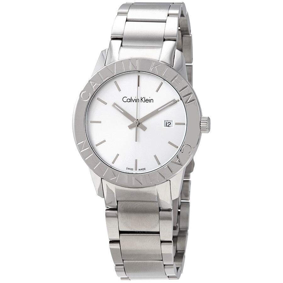 Shop Authentic Calvin Klein Steady Silver Dial Silver Steel Strap Watch for Women - K7Q21146 - Luxxuri