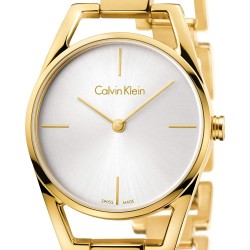 Shop Authentic Calvin Klein Dainty White Dial Gold Steel Strap Watch for Women - K7L23546 - Luxxuri
