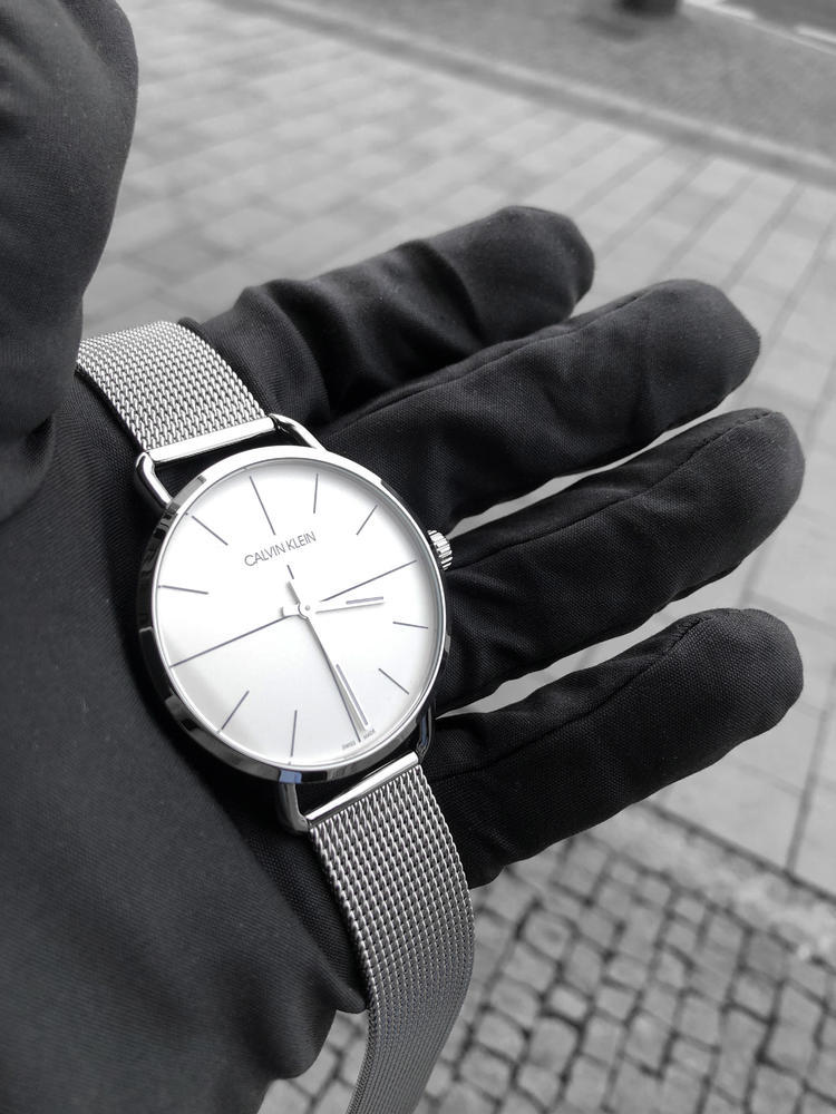 Shop Authentic Calvin Klein Even Quartz White Dial Silver Steel Strap Watch for Women - K7B21126 - Luxxuri