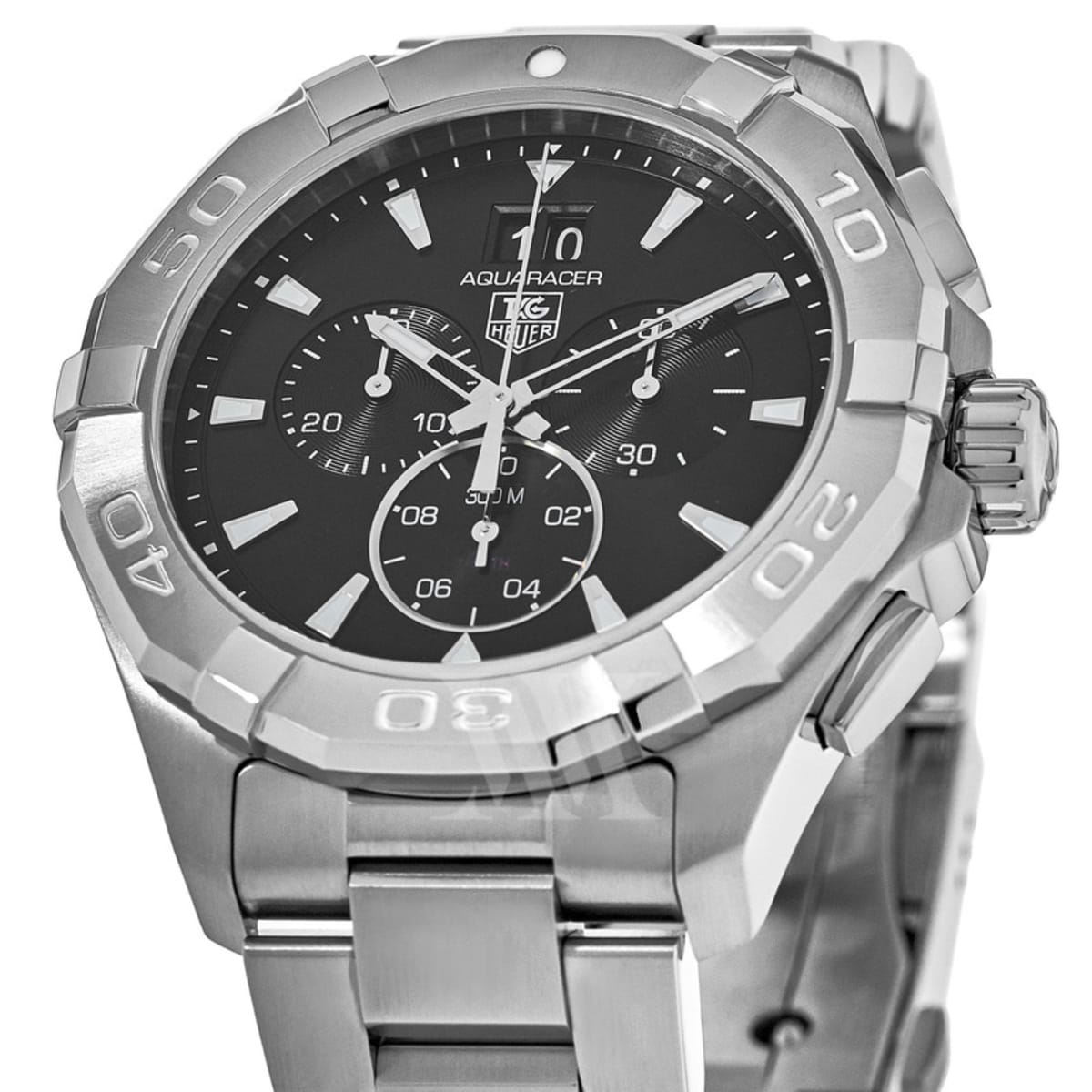 Shop Authentic Tag Heuer Aquaracer Chronograph Black Dial Silver Steel Strap Watch for Men - CAY1110.BA0927 - Luxxuri