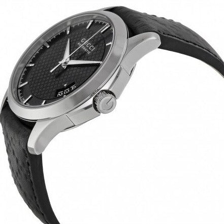 Shop Authentic Gucci G Timeless Quartz Black Dial Black Leather Strap Watch for Men - YA126413 - Luxxuri