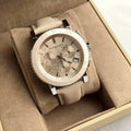 Shop Authentic Burberry The City Chronograph Rose Gold Dial Beige Leather Strap Watch For Women - BU9702 - Luxxuri