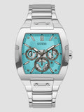 Shop Authentic Guess Phoenix Multi Function Aqua Blue Dial Silver Steel Strap Watch for Men - GW0456G4 - Luxxuri