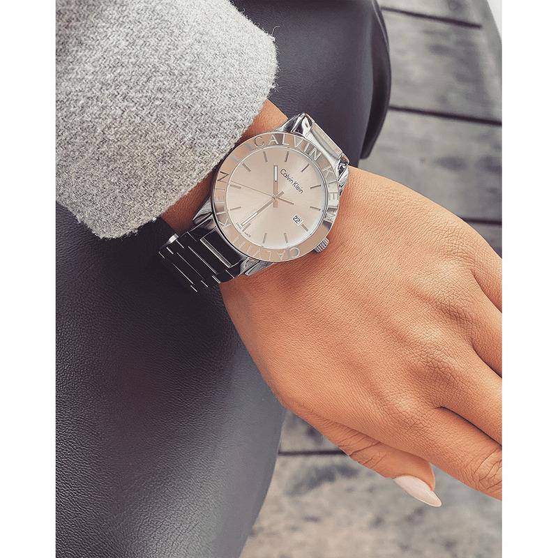 Shop Authentic Calvin Klein Steady Silver Dial Silver Steel Strap Watch for Women - K7Q21146 - Luxxuri