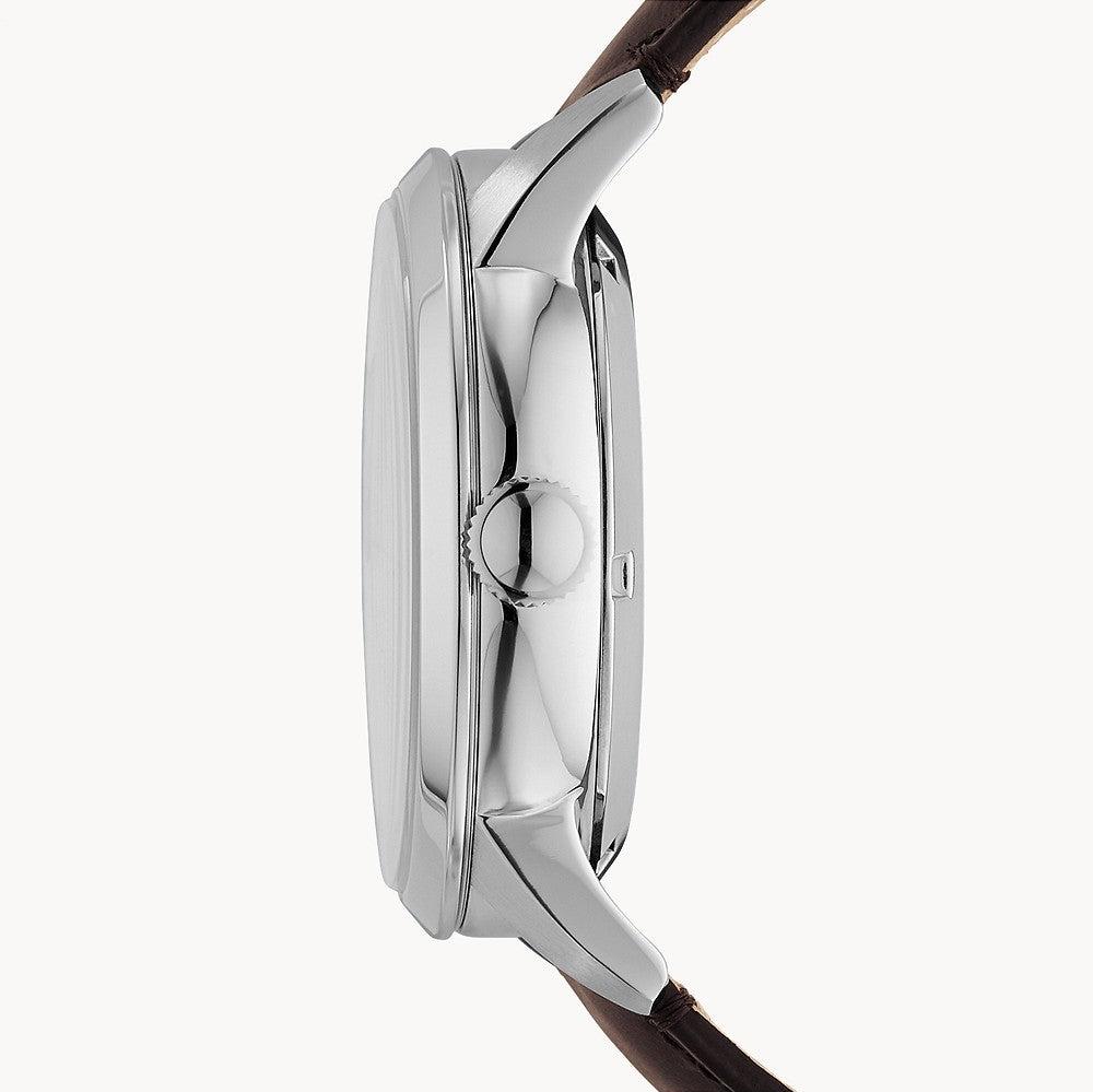 Fossil Townsman Automatic Black Dial Brown Leather Strap Watch for Men - ME1163