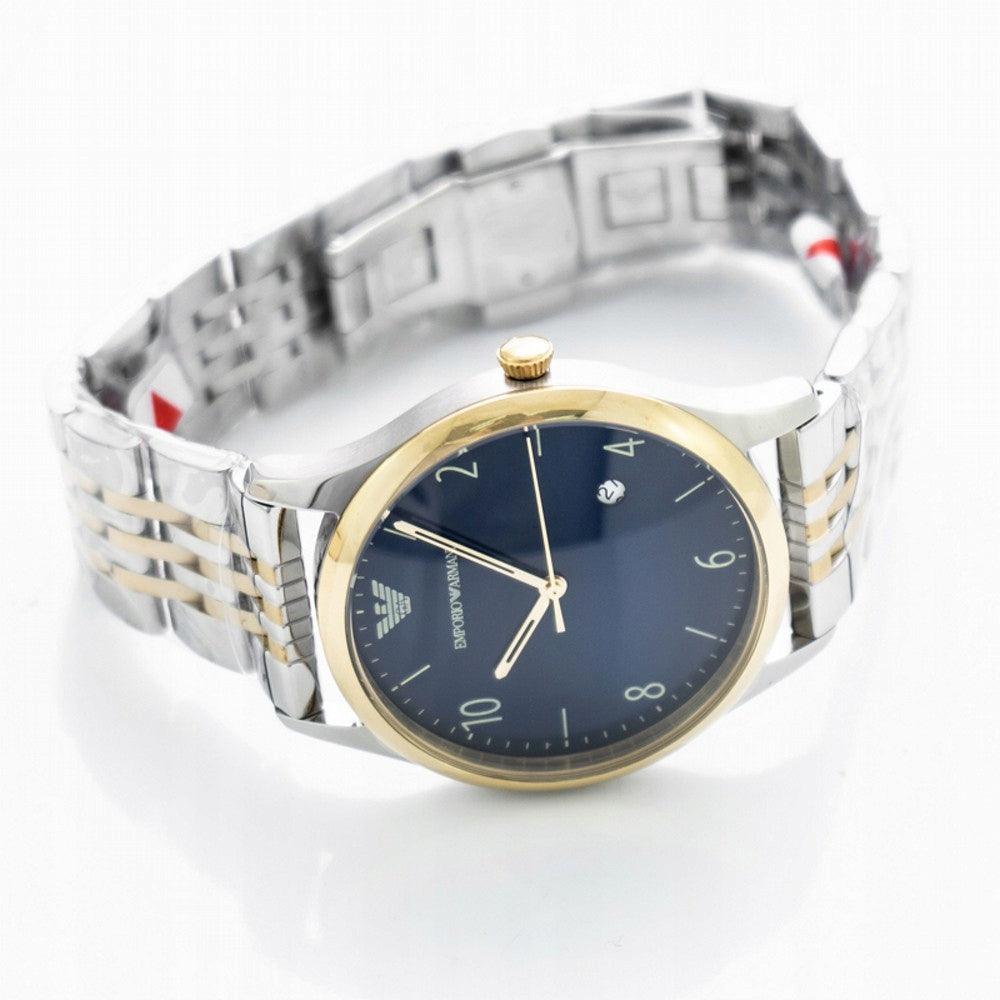 Shop Authentic Emporio Armani Classic Quartz Blue Dial Two Tone Steel Strap Watch For Men - AR1868 - Luxxuri