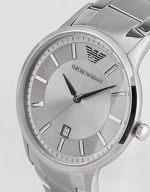 Shop Authentic Emporio Armani Classic Quartz Silver Dial Silver Steel Strap Watch For Men - AR2478 - Luxxuri