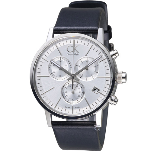 Shop Authentic Calvin Klein Post Minimal White Dial Black Leather Strap Watch for Men - K7627120 - Luxxuri