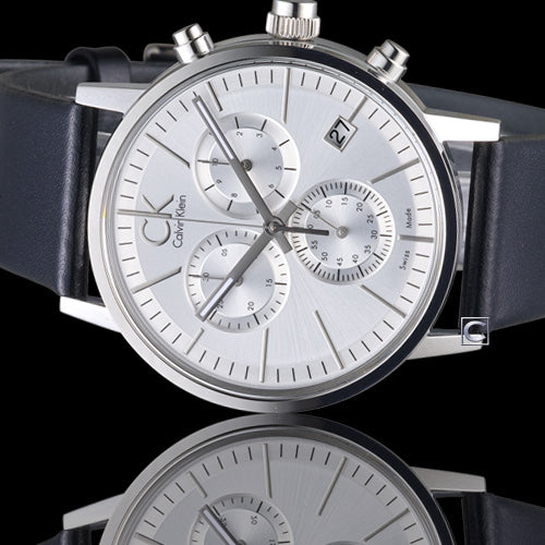 Shop Authentic Calvin Klein Post Minimal White Dial Black Leather Strap Watch for Men - K7627120 - Luxxuri
