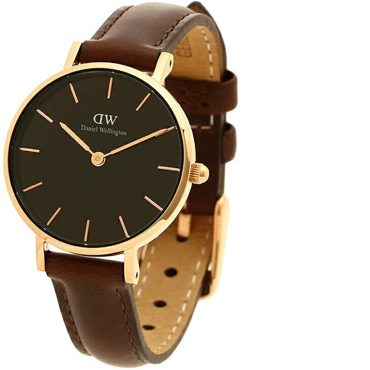 Shop Authentic Daniel Wellington Classic Petite St Mawes Black Dial Brown Leather Strap Watch For Women - DW00100225 - Luxxuri