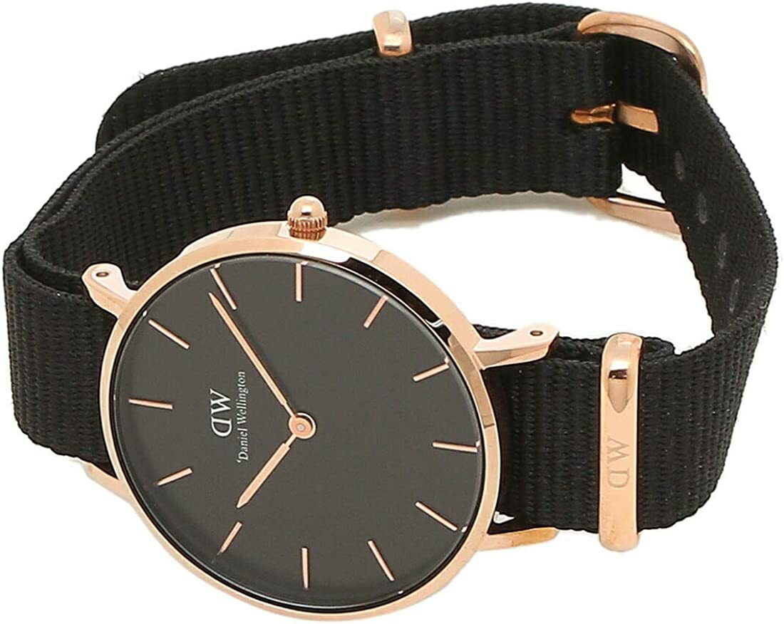 Shop Authentic Daniel Wellington Classic Petite Cornwall Black Dial Black NATO Strap Watch For Women - DW00100215 - Luxxuri