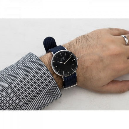 Shop Authentic Daniel Wellington Classic Bayswater Black Dial Black NATO Strap Watch For Men - DW00100278 - Luxxuri