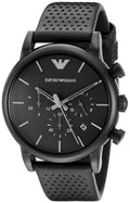 Shop Authentic Emporio Armani Luigi Chronograph Black Dial Black Leather Strap Watch For Men - AR1737 - Luxxuri
