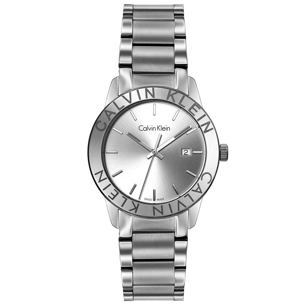 Shop Authentic Calvin Klein Steady Silver Dial Silver Steel Strap Watch for Women - K7Q21146 - Luxxuri