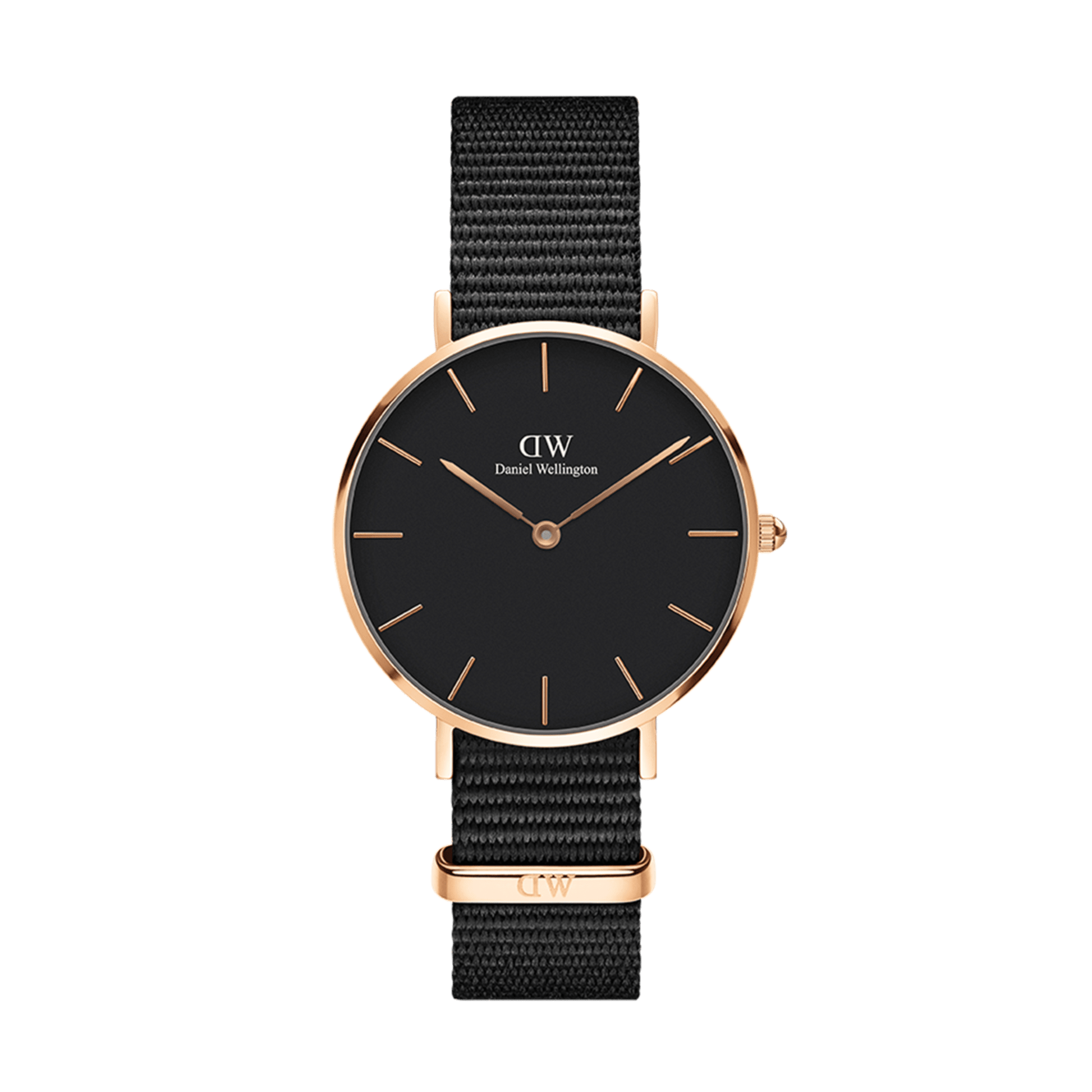 Shop Authentic Daniel Wellington Classic Petite Cornwall Black Dial Black NATO Strap Watch For Women - DW00100215 - Luxxuri