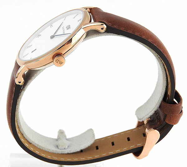 Shop Authentic Daniel Wellington Dapper St Mawes White Dial Brown Leather Strap Watch For Women - DW00100091 - Luxxuri