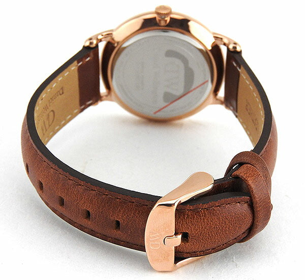 Shop Authentic Daniel Wellington Dapper St Mawes White Dial Brown Leather Strap Watch For Women - DW00100091 - Luxxuri