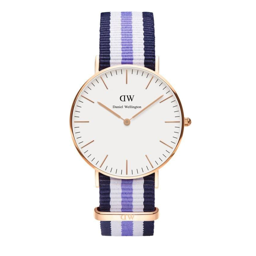 Shop Authentic Daniel Wellington Classic Trinity White Dial Three Tone Nylon Strap Watch For Women - 0509DW - Luxxuri